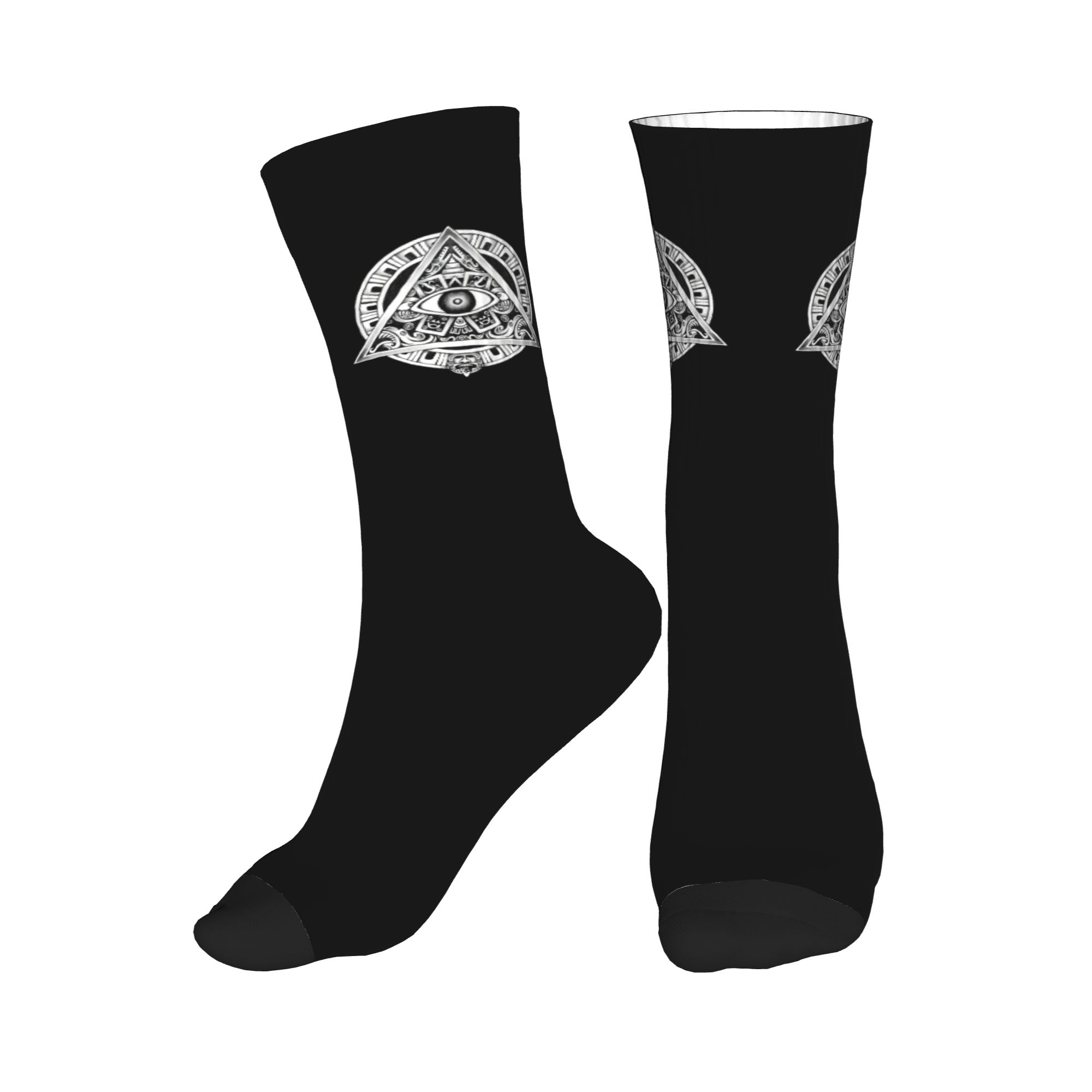 Dress Sock Men - 楽しいメンズイルミナティ古代シンボルドレスソックスユニセックス暖かく快適な3Dプリントクルーソックス