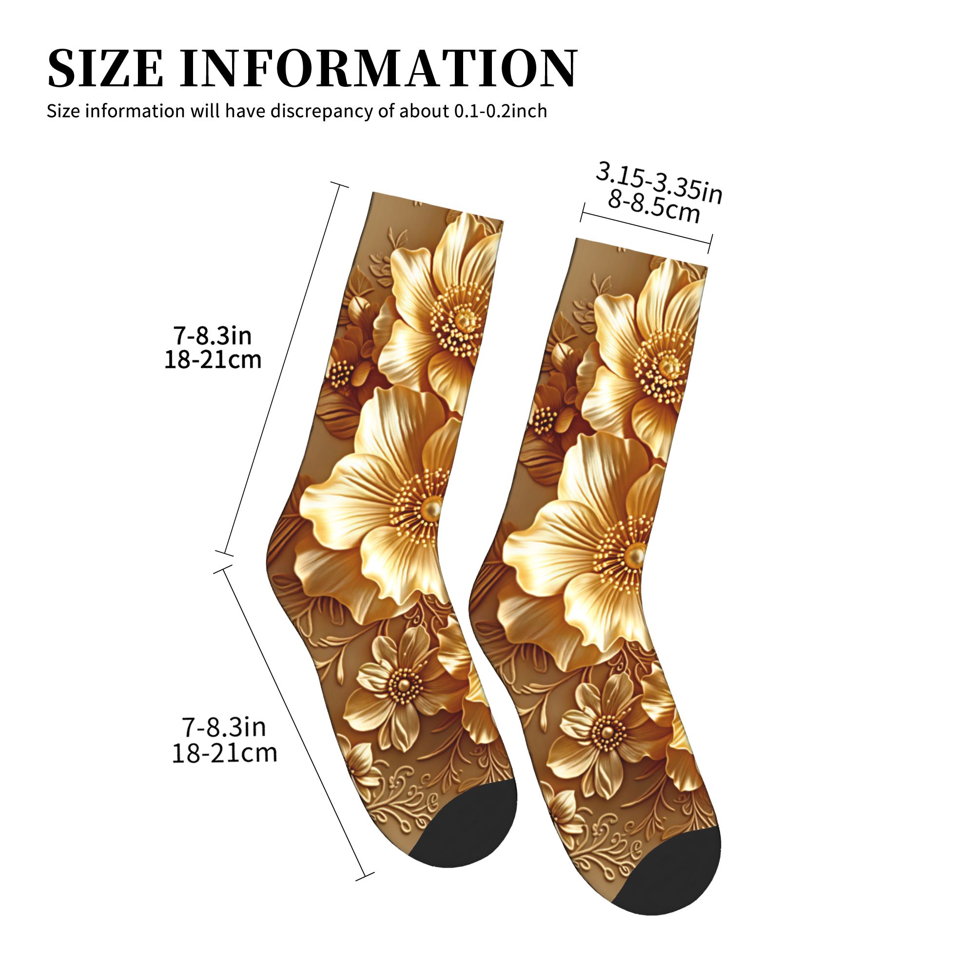 3D エンボス加工ゴールデンフローラルシームレスプリントドレ - Dress Sock Men のレビューと価格
