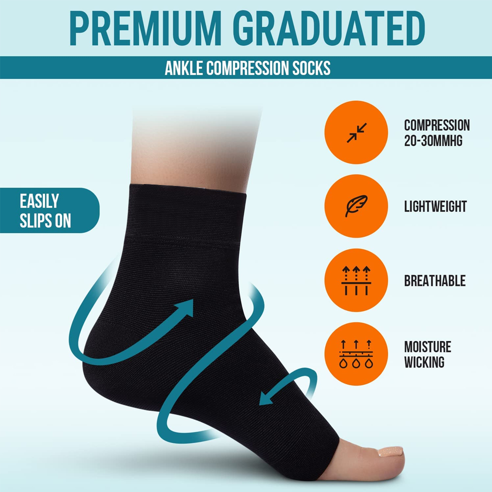 男性と女性のためのナノコンプレッションソックス、1ペア、足首 - Ankle Brace Sock のレビューと価格