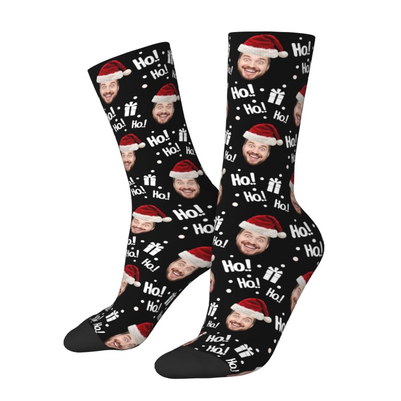 クリスマスフェイスフォトパーソナライズされたカスタムメンズク - Dress Sock Men のレビューと価格