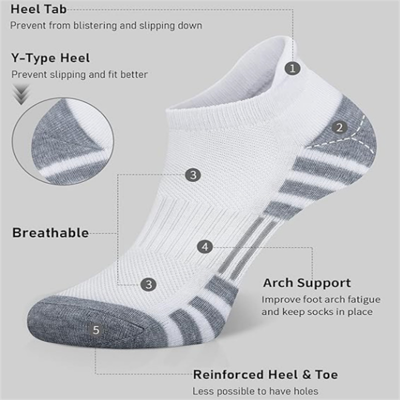 6/12ペア足首アスレチックランニングソックスクッション性の - Athletic Sock Cushion のレビューと価格