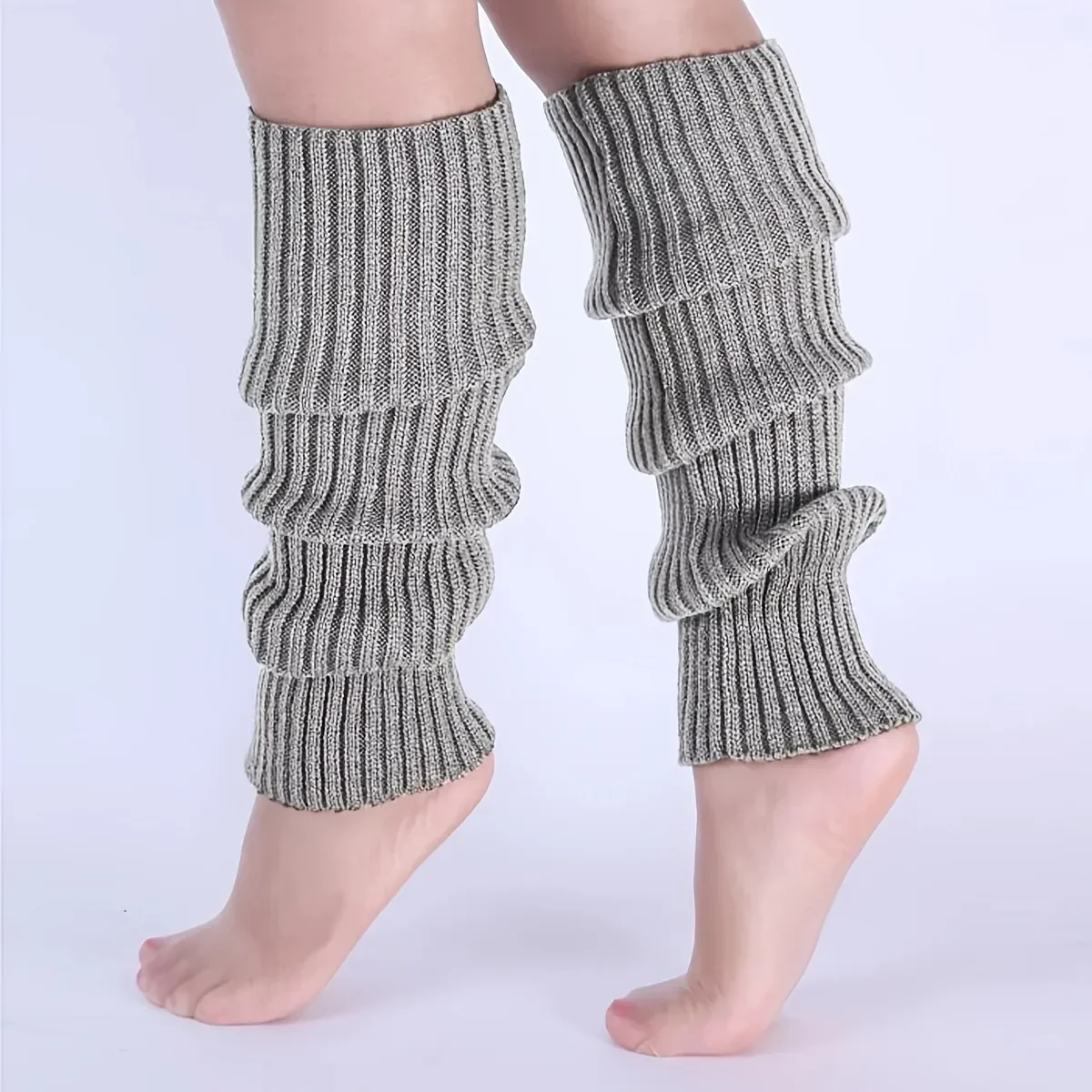 暖かいニットレッグウォーマー女性用ニーハイリブソックス快適な - Knee High Sock Women のレビューと価格
