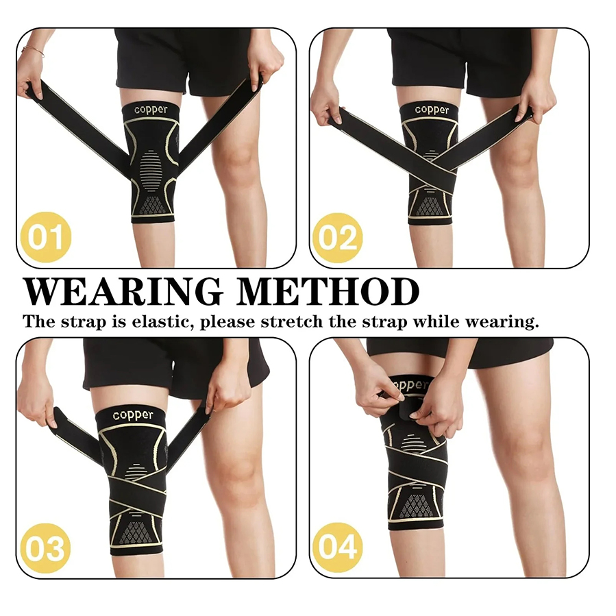 銅繊維圧縮膝スリーブ通気性膝サポート円形クッションガードバス - Compression Sleeve Calf のレビューと価格